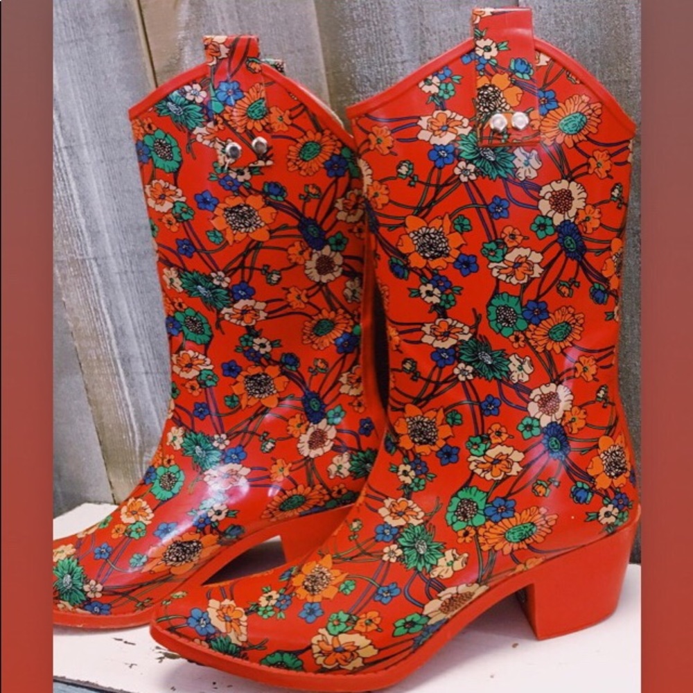 Cowboy styled rain boots
